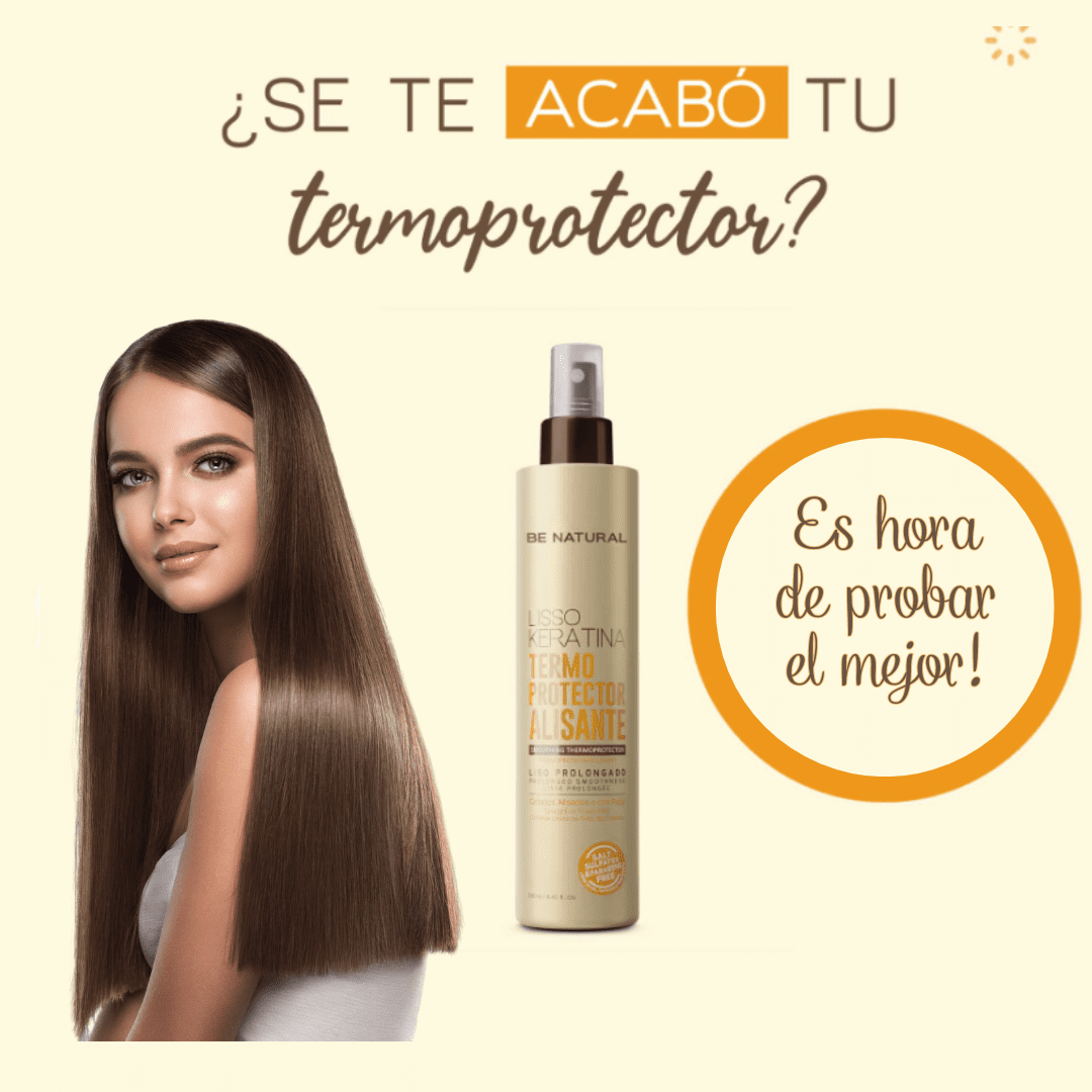 Placenta Life Be Natural Lisso Keratina Smoothing Thermoprotector for Straight or Frizzy Hair-Split Ends Repairing-Nourishing- Frizz Control Termoprotector -250 ml/8.45 fl.oz