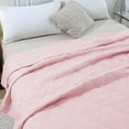 thumbnail image 4 of Luxcidy Summer Cooler Quilt, Lightweight Reversible Bedspread, Skin-friendly Plain Printed Washed Cotton Summer Quilt for All Season(Pink), 4 of 7
