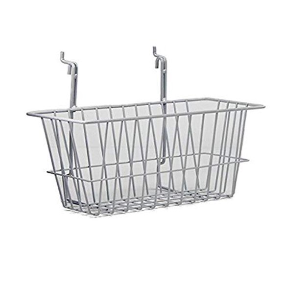 Rack'Em 5081-W White Wire Storage Basket 12 x 9.5 x 7 Inch
