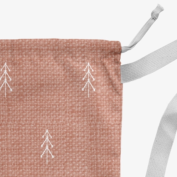 Simply Daisy Canvas Tree Pattern 18 x 29 in Orange Laundry Bag