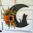 thumbnail image 4 of Hariumiu Decor Halloween Door Hanging Halloween Moon Cat Garland with Flower Festive Door Hanging Decoration Variety of Styles, 4 of 8
