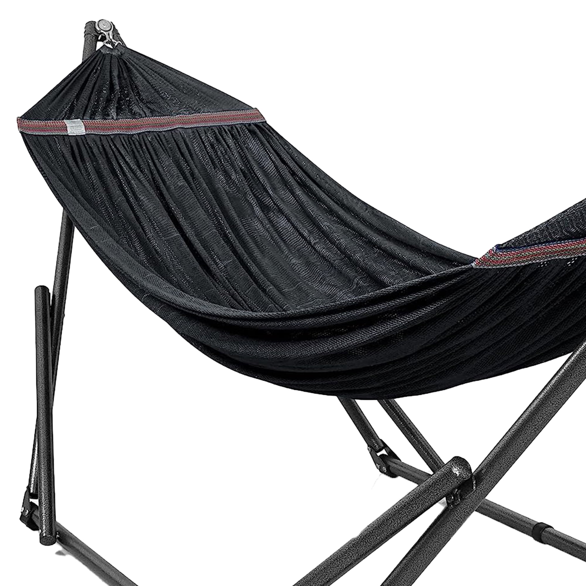 Tranquillo Universal 106.5" Double Hammock w/ Adjustable Stand & Bag, Black
