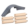 thumbnail image 3 of Conectores de vías de tren, modelos de túneles y puentes de tren, simulación, madera recta Gris, 3 of 9