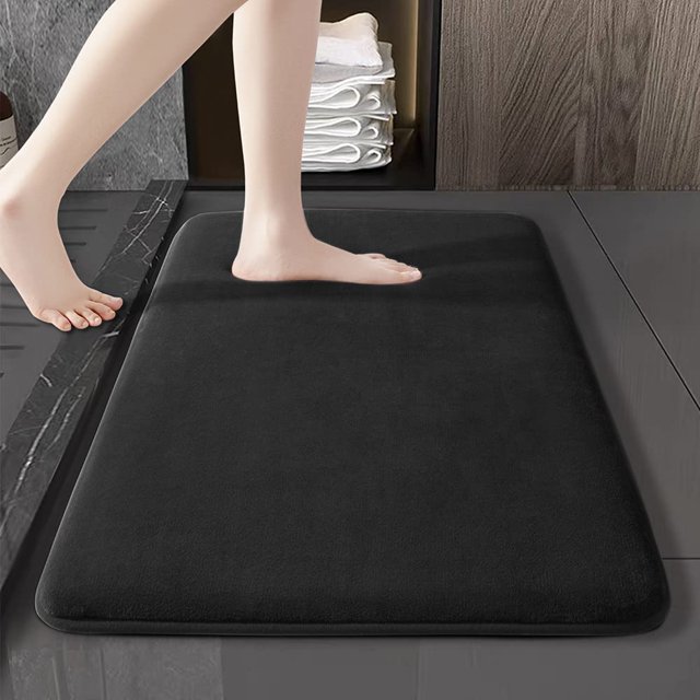 Alfombras de baño SONORO KATE de espuma viscoelástica ultra absorbente, color negro