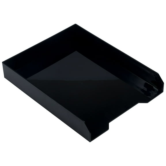 JAM Paper Stackable Paper Trays, Black, Desktop Document, Letter & File Organizer Tray, 1 Pack