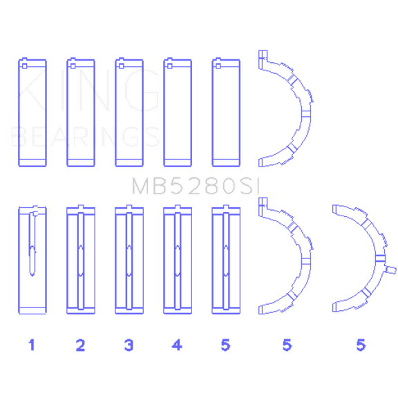 King Ford 281CI/330CI 4.6L/5.4L V8 (Size  0.5) Main Bearing Set Fits select: 1997-2010 FORD F150, 1997-2014 FORD EXPEDITION