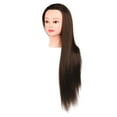 thumbnail image 4 of Cabeza de entrenamiento para el cabello Maniquí Cabeza de maniquí Cabello de fibra sintética Cabello largo para cortar Cosmetología Estudiantes de la , Marrón con Marrón con maquillaje, 4 of 8