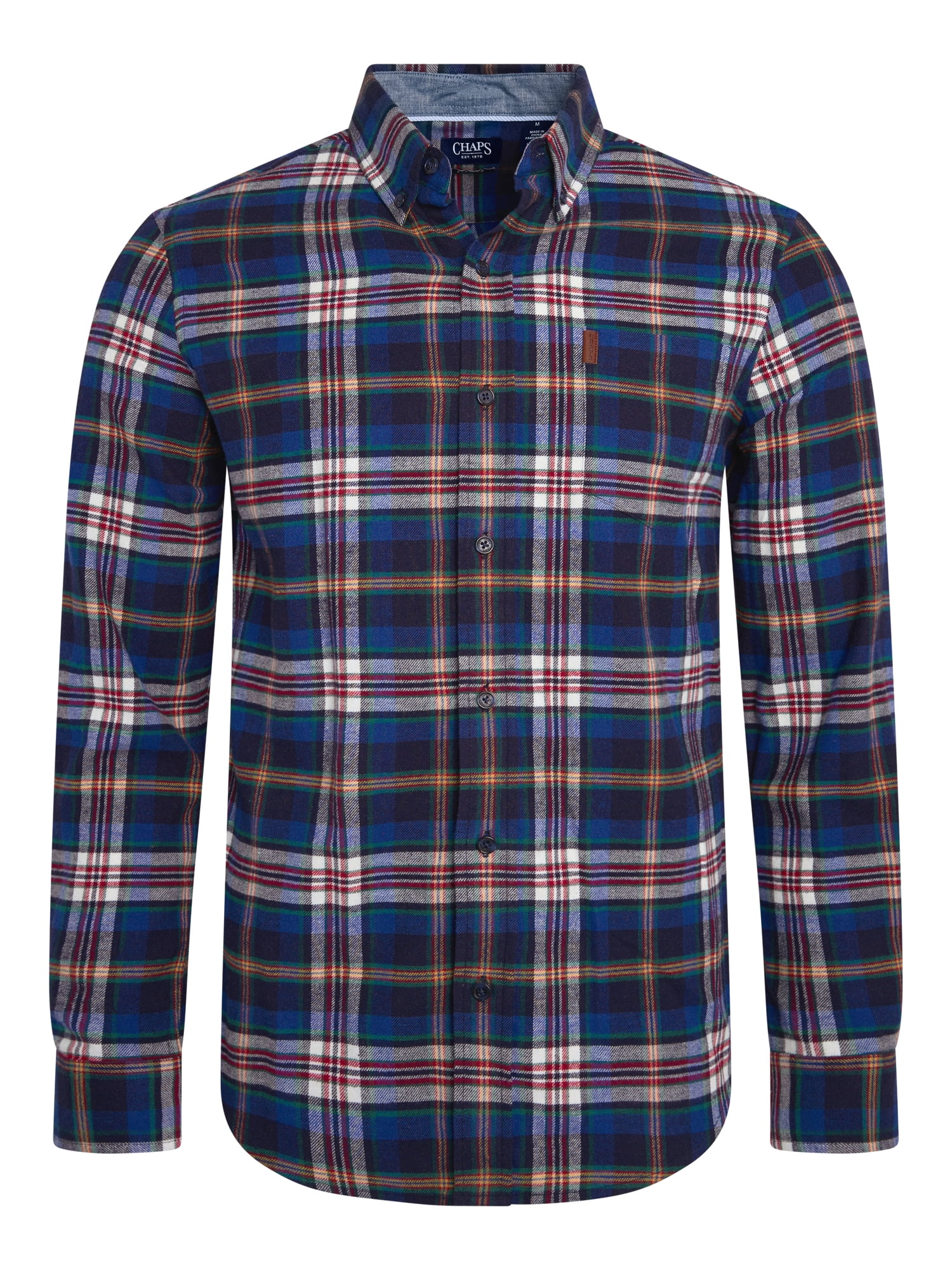 Chaps Men's and Big Men's Comfort Stretch Flannel Shirt, Sizes S-2XL