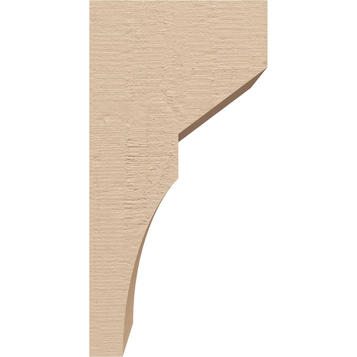 4"W x 4"D x 8"H Wide Monterey Rough Cedar Woodgrain TimberThane Corbel, Primed Tan
