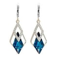 thumbnail image 1 of TIMIFIS Earrings Rhinestone Powder White Cat's Eye Stone Rhinestone Geometric Diamond Pendant Earrings Temperament Net Red Ear Valentine'S Day Gift, 1 of 1