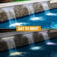thumbnail image 1 of Wall-Mounted Waterfall Fountain – 60" Stainless Steel Outdoor – 7-Color LED & Remote – Corrosion Resistant Spillway – Garden, Pond & Pool Decor, 1 of 5