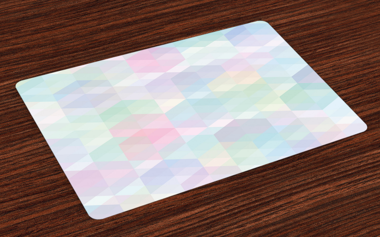 Pastel Placemats Set of 4 Retro Style Artistic Pattern with Hexagonal Shapes Random Overlaps