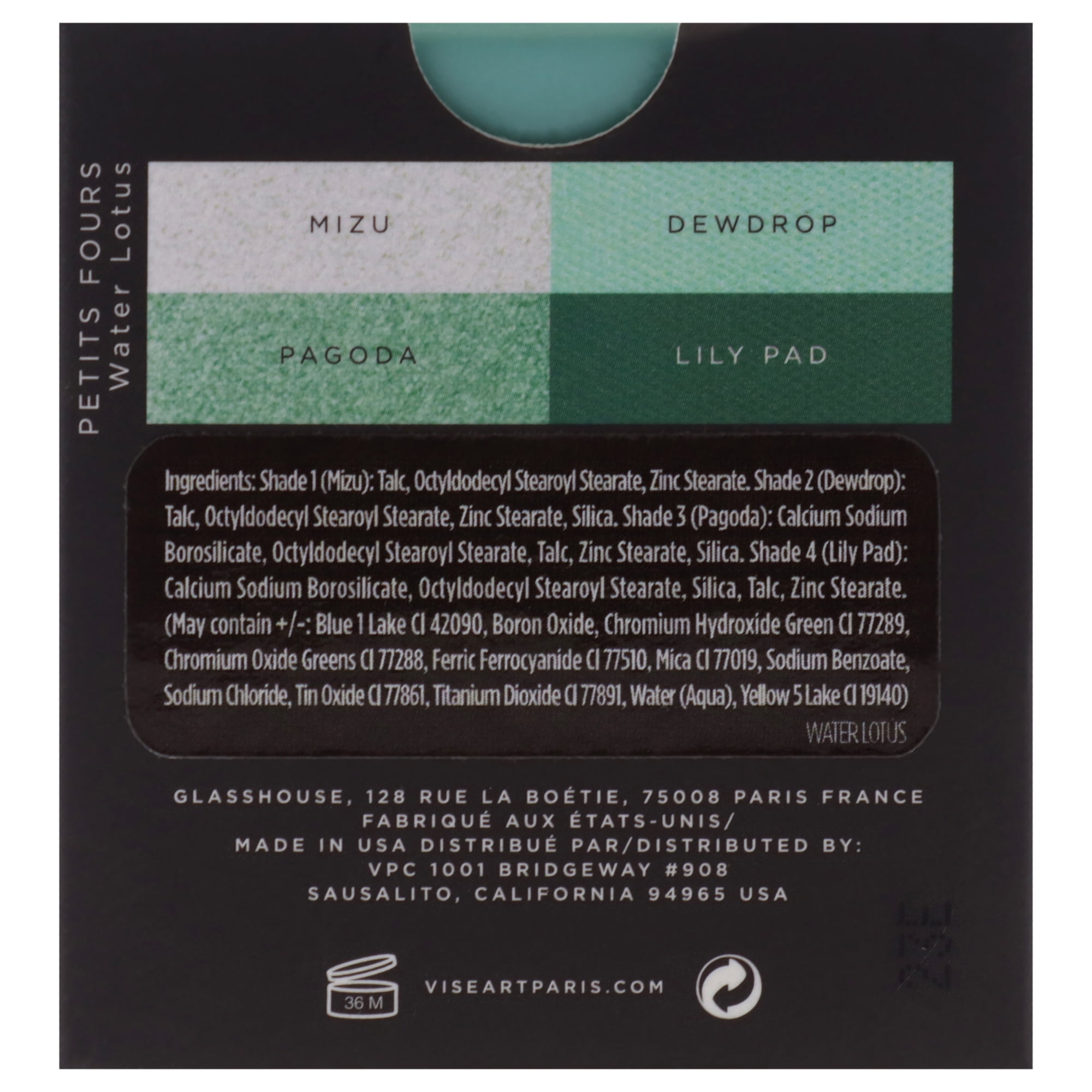 Viseart Paris Petits Fours Eyeshadow Palette - Water Lotus , 0.21 oz Eye Shadow