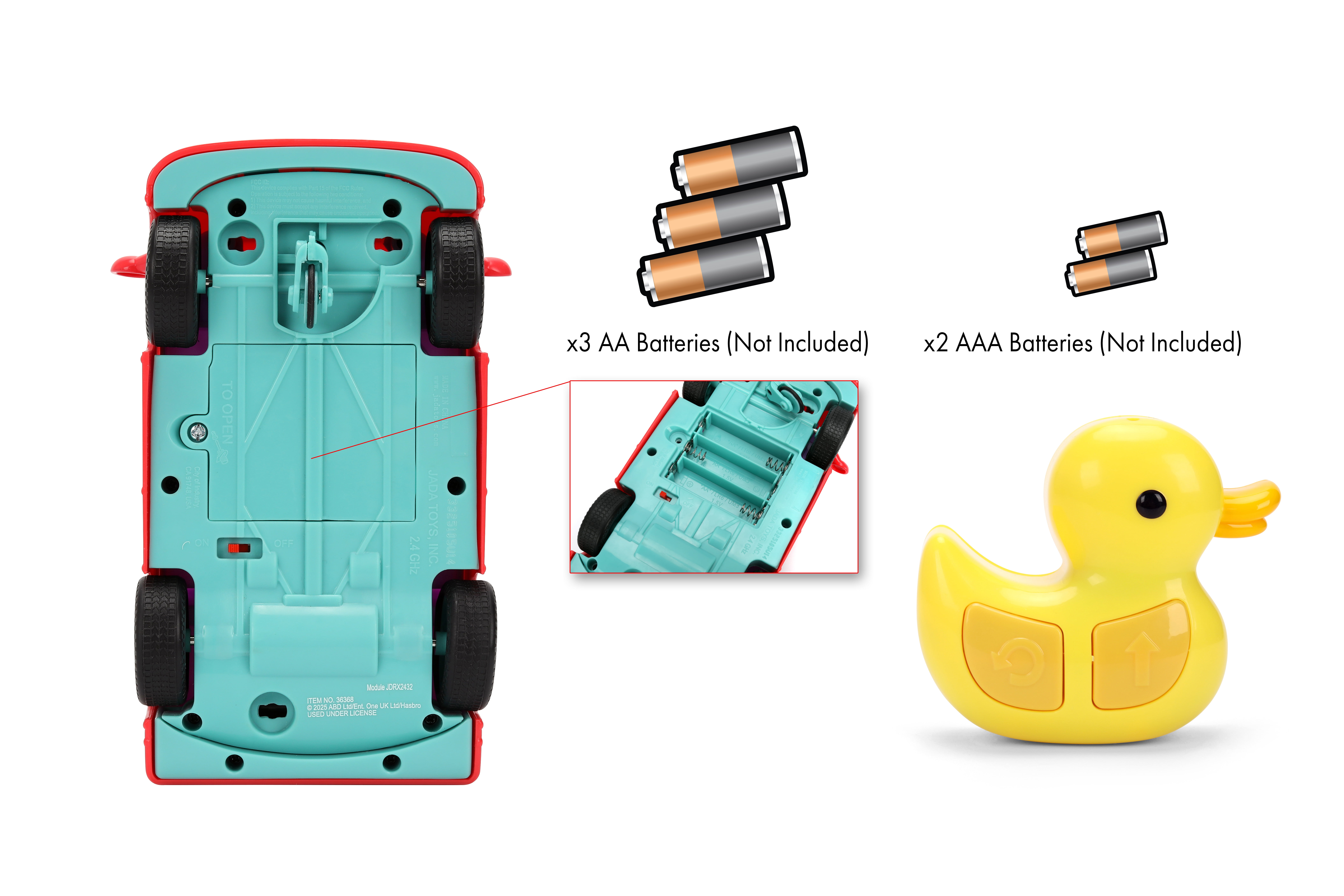 Jada Peppa Pig Family Car R/C – Easy-to-Use Remote Control, 3 Non-Removable Figures – Ages 3+
