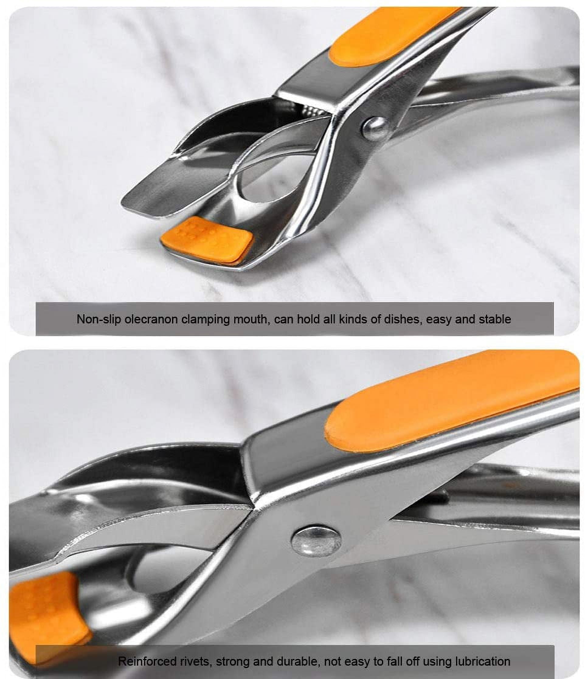 Surlong Anti-scalding Clip Multifunctional Kitchen Food Tongs（Pink)