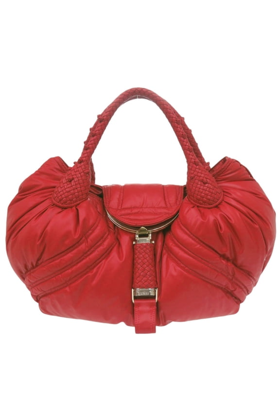 Pre-Owned Fendi x Moncler Spy Bag Handbag Nylon Leather Red 2180 (Good)