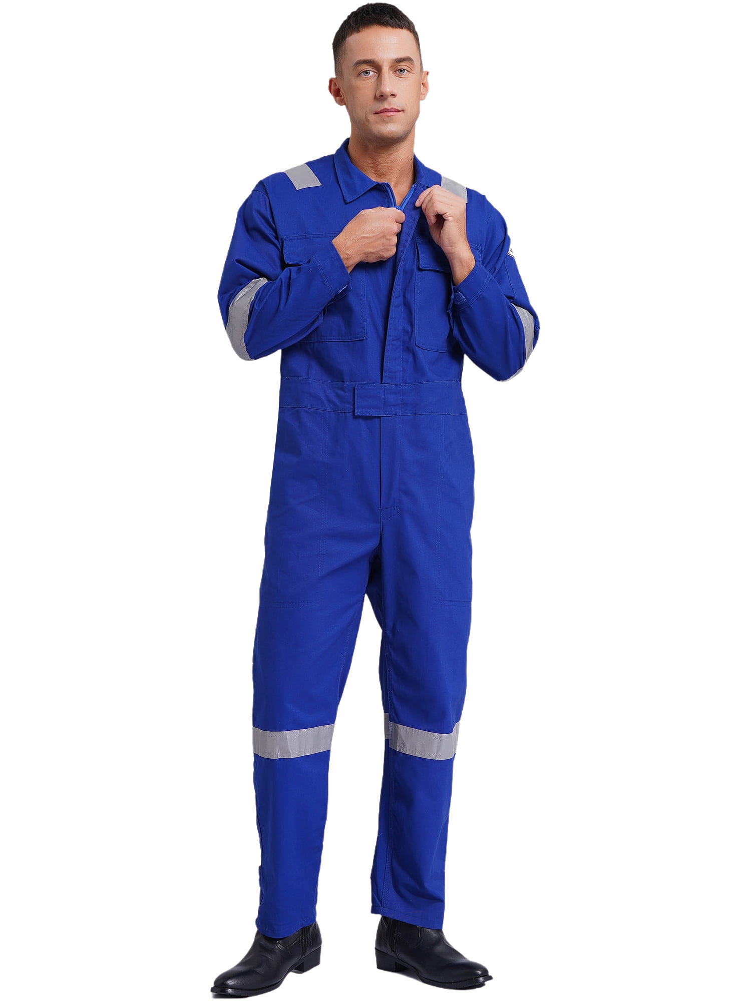 inhzoy Men's Long Sleeve Work Coveralls Jumpsuits Mechanic