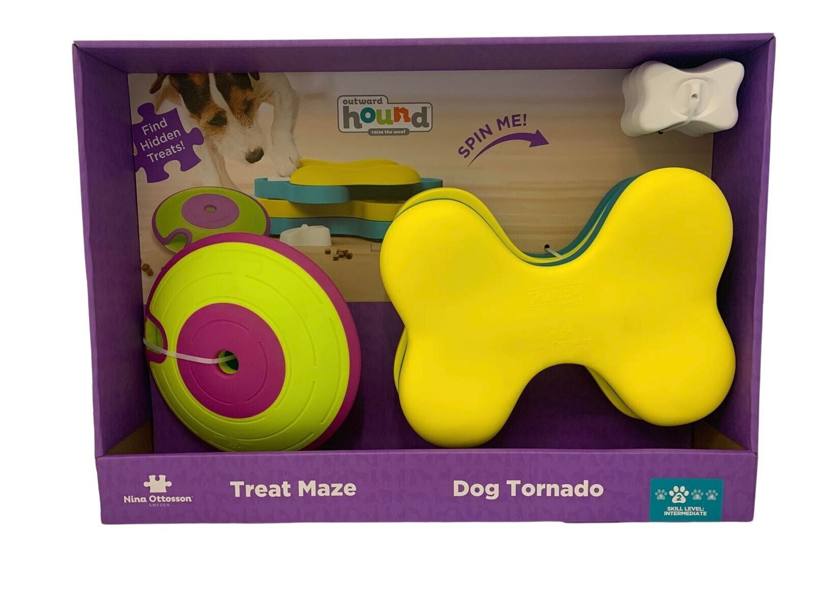 Outward Hound Dog Toy 2PK Dog Treat Maze Dog Tornado Doggy Fun