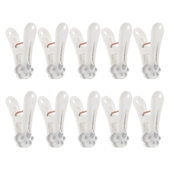 Hemoton 12pcs Plastic Clothes Pins Strong Clothespins Heavy Duty Laundry Clothes Clips Windproof Clamps Clothes Pegs No Trace Design For Clothes