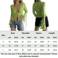 thumbnail image 2 of Long Sleeve Women Perspective Ladies T-shirts V-Neck Sexy Mesh Y2k Spring Summer, 2 of 7
