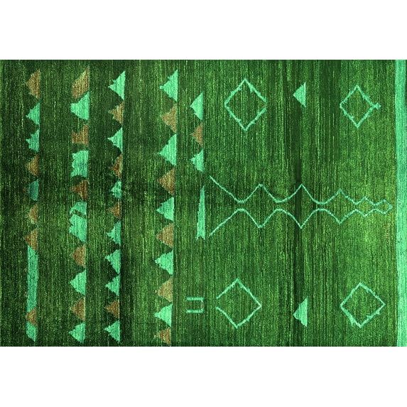 Ahgly Company Indoor Rectangle Oriental Green Industrial Area Rugs, 8' x 12'