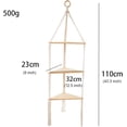thumbnail image 2 of Hanging Shelf with Natural Wood, 3-Tier Rope Shelf | Handmade Boho Wall Decor for Floating Display, Ideal for Plants, Photos & Storage in Bathroom, Bedroom, Living Room & Nursery, 2 of 4