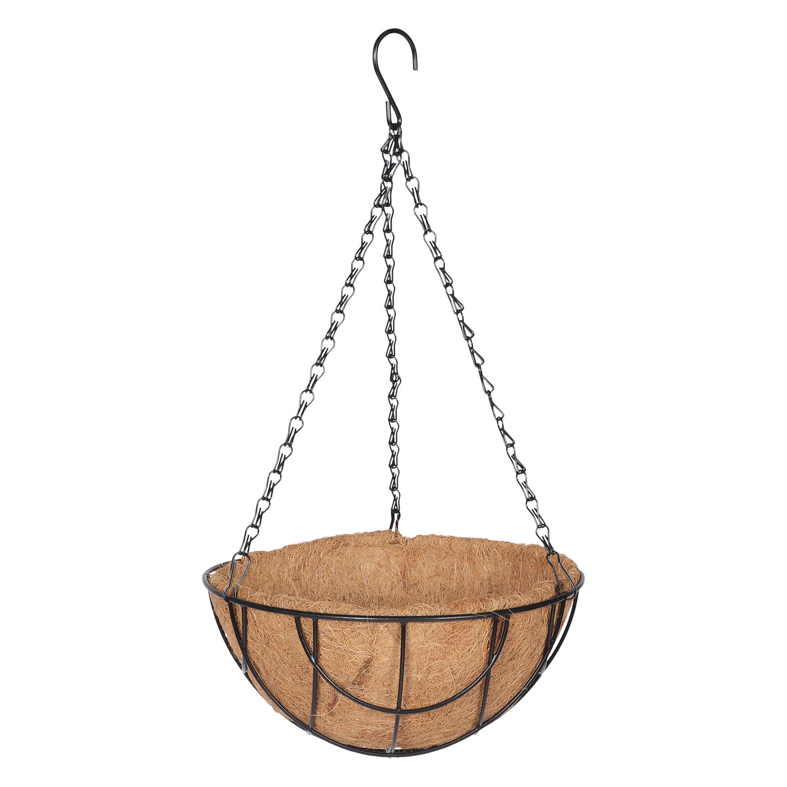 Metal Hanging Planter Basket with Coco Liner Flower Plant Pot with Chains
