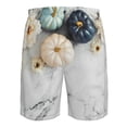 thumbnail image 6 of Kdxio Pumpkin And White Marble Pattern Mens Casual Shorts - Drawstring Summer Beach Sports Shorts for Men, 6 of 9