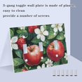 thumbnail image 3 of Yayeee Toggle Light Switch Wall Plate 2-Gang 4.56"x4.48" Decorative Outlet Cover, Red Apple Pattern, 3 of 7