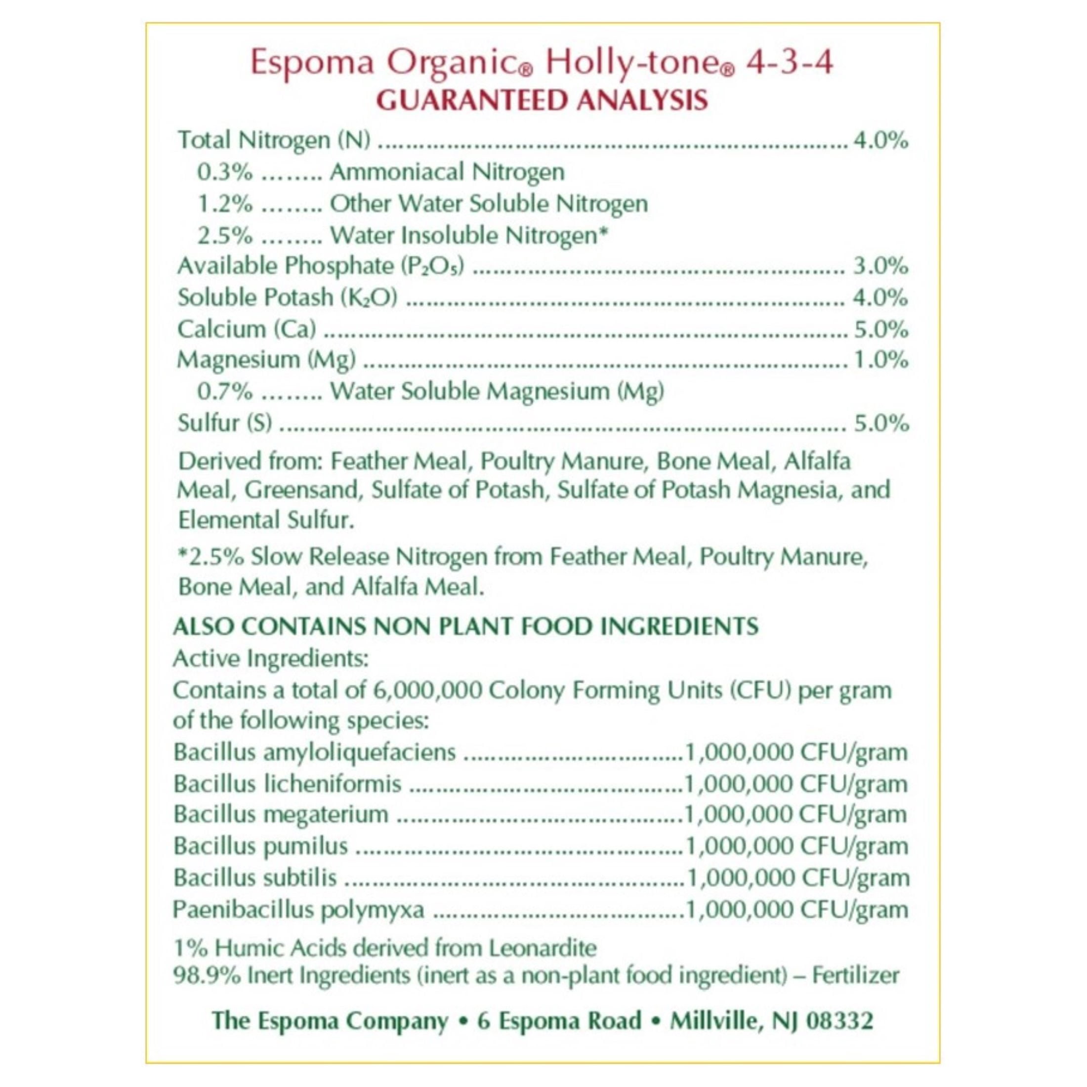 Espoma Organic Holly-Tone for Evergreen & Azalea Plant Food, 4-3-4 Fertilizer, 8 lb.