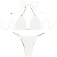 thumbnail image 4 of Youmylove Women Swimwear Sexy Chain Padded Bikini Set Beachwear Swimwear V-Neck Swimsuit With Removable Cups Female Beachwear, 4 of 6