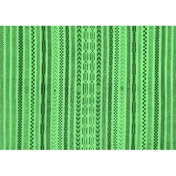 Ahgly Company Indoor Rectangle Abstract Emerald Green Modern Area Rugs, 6' x 9'