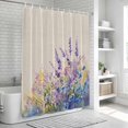thumbnail image 5 of Spring Lavender Shower Curtain Set - Small 36" x 72" Washable Bathtub Curtain with 12 Hooks, Botanical Blossom Motif Garden Floral Waterproof Fabric Stall Shower Curtains for Bathroom/Bathtub Décor, 5 of 6