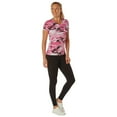thumbnail image 2 of Womens Long Length V-Neck Camouflage T-Shirt, Pink Camo, 2 of 5