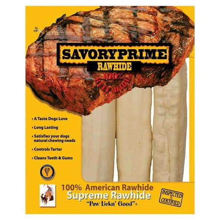 UPC: 0810359009025 | Savory Prime All Size Dogs Adult Rawhide Bone Natural 6-7 in. L 3 pk