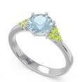 thumbnail image 2 of 2.20 Carat Stunning Round Shape Aquamarine & Peridot Engagement Ring for her 18K White Gold Size 6.5 by Diamond-Capitals, 2 of 7