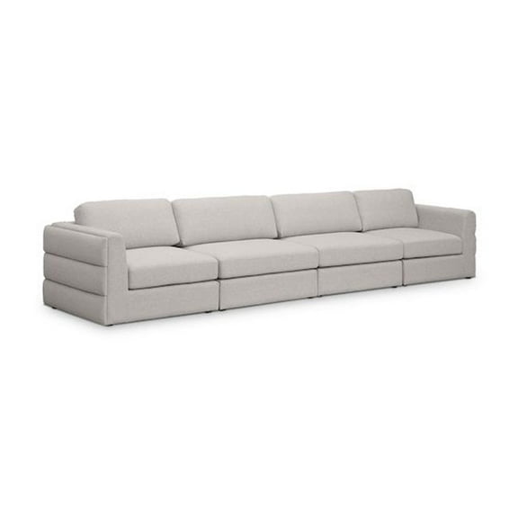 Meridian Furniture Beckham Beige Durable Linen Textured Fabric Modular Sofa