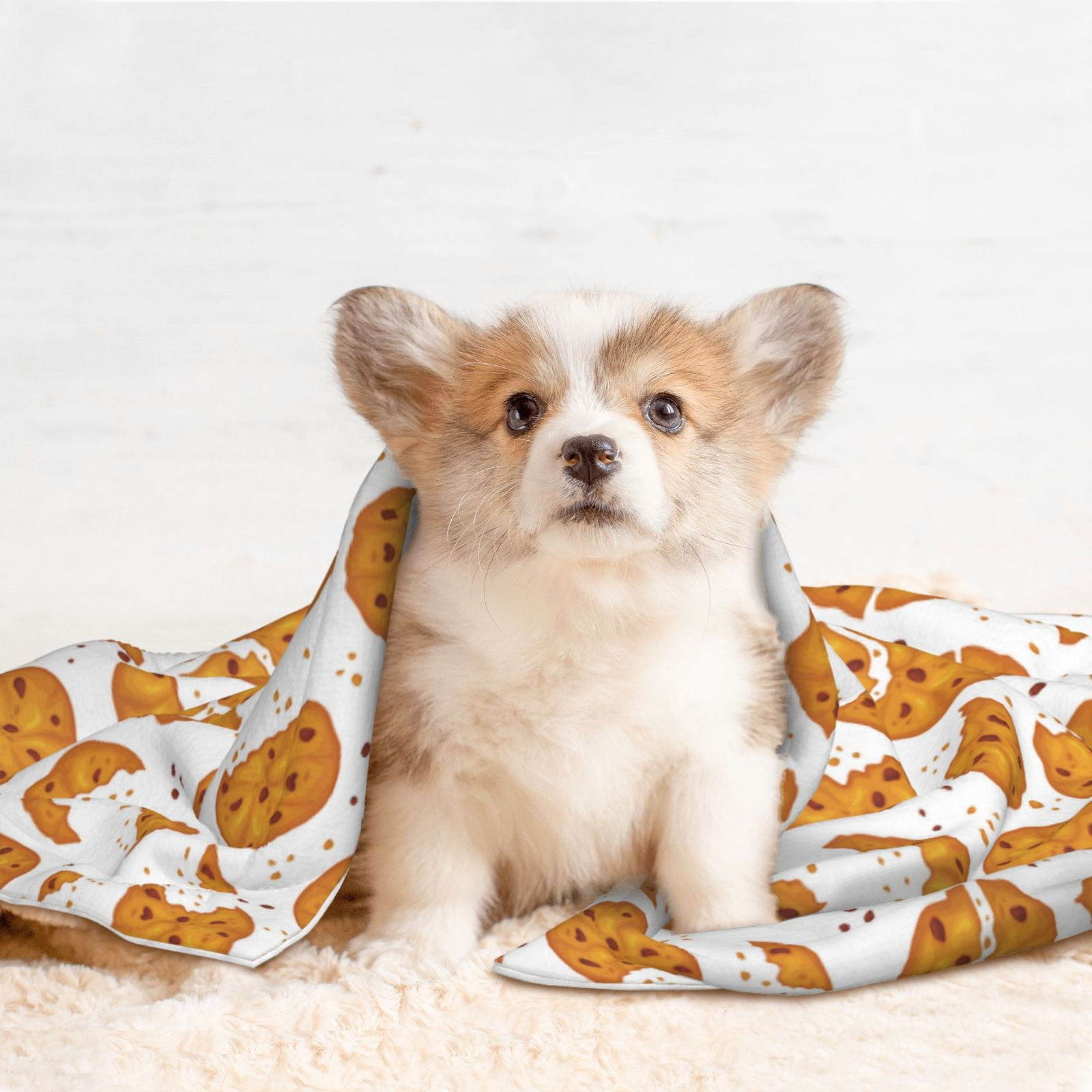 Naloa Yellow Biscuit Dog Blanket, 3 Sizes Cat Blanket for Indoor Cats Large Medium Small Dog Gifts-