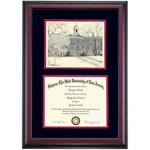 OCM Diploma Frame Rutgers University New Brunswick Campus Scarlet