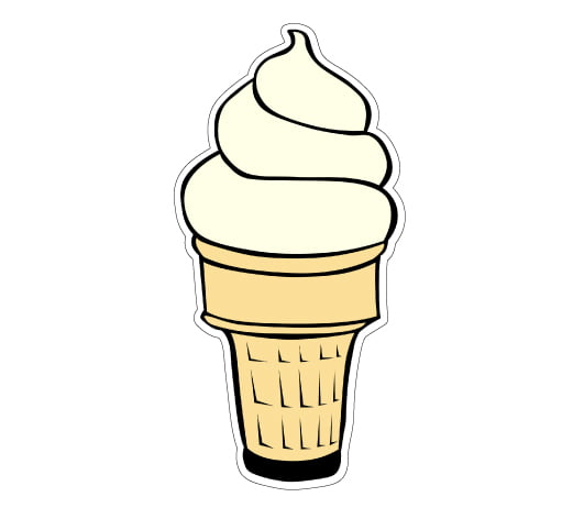 5 Single Cone Flavours die cut ice cream van stickers 