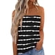 thumbnail image 1 of Gibobby Verano Blusa sin mangas Tubo Mujer Camisa suelta Rayas casuales Vacaciones Camiseta sin mangas Vacaciones Mujeres Top Bandeau Sin tirantes Mujeres y Camis(Negro,XG), 1 of 3