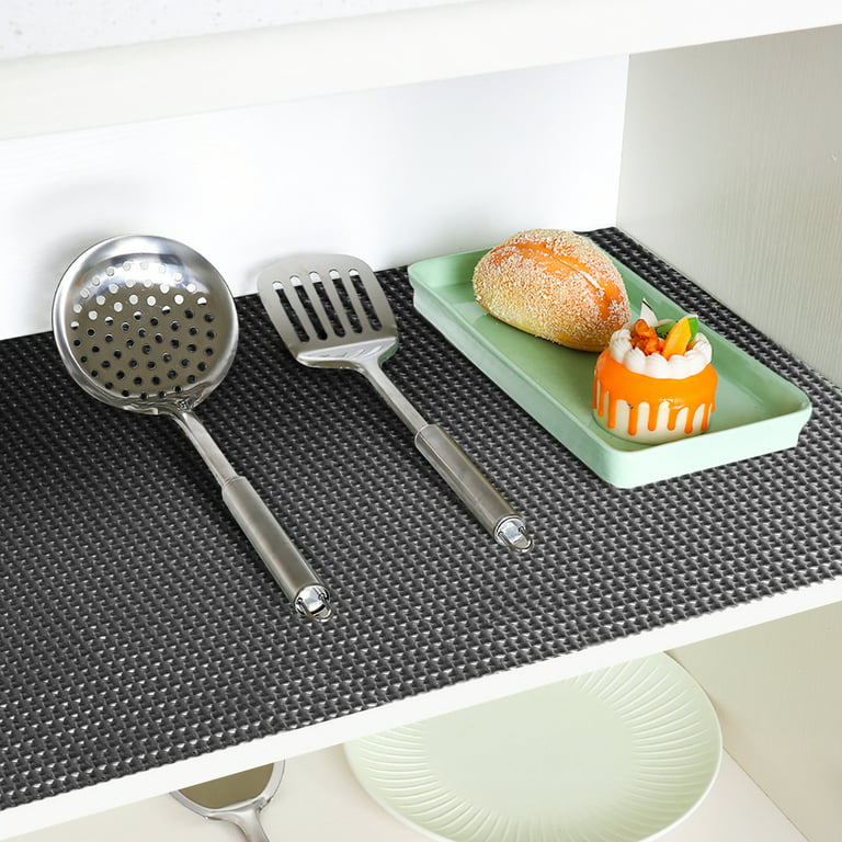 20x300cm Black Drawer Liner Non-Slip Mat Shelves Grid Pattern PVC  Non-Adhesive Liner for for Cabinets, Kitchen, Storage, Desks