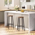 thumbnail image 4 of Set of 2 Bar Stools: Round Height Kitchen Stools with Footrest, Sturdy Steel Frame, Rustic Brown – Ideal for Dining Room, Kitchen, Party, Easy Assembly, 4 of 10