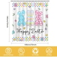 thumbnail image 6 of pipaio Easter Bunny Shower Curtain Cute Rabbits Colorful Floral Bathroom Shower Curtain Happy Easter Waterproof Fabric Shower Curtain Bathtub Decor with 12 Hooks 72 X 72 Inches, 6 of 6