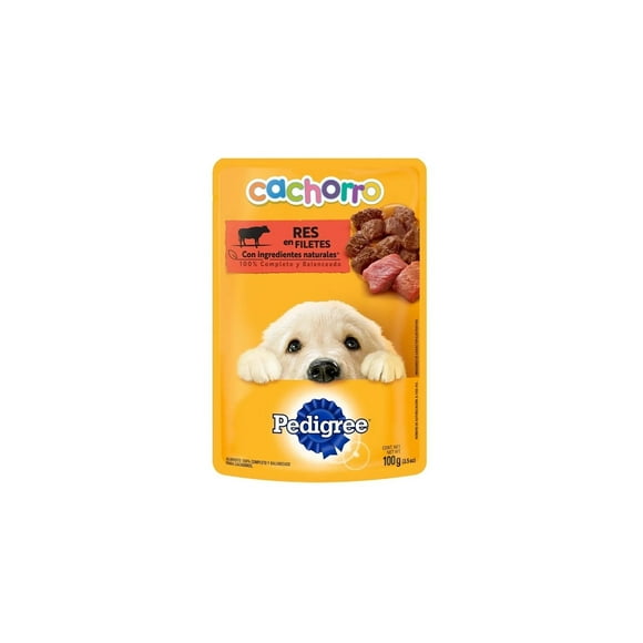 Paquete de 12 sobres Pedigree Cachorro res en filetes 100 gr