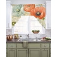 thumbnail image 2 of Retro Spring Floral Kitchen Swag Valances for Windows, Watercolor Farmhouse Summer Flowers Swag Valances Curtains for Living Room, Rod Pocket Window Treatments for Bathroom, Bedroom, Cafe, 56"x36", 2 of 6