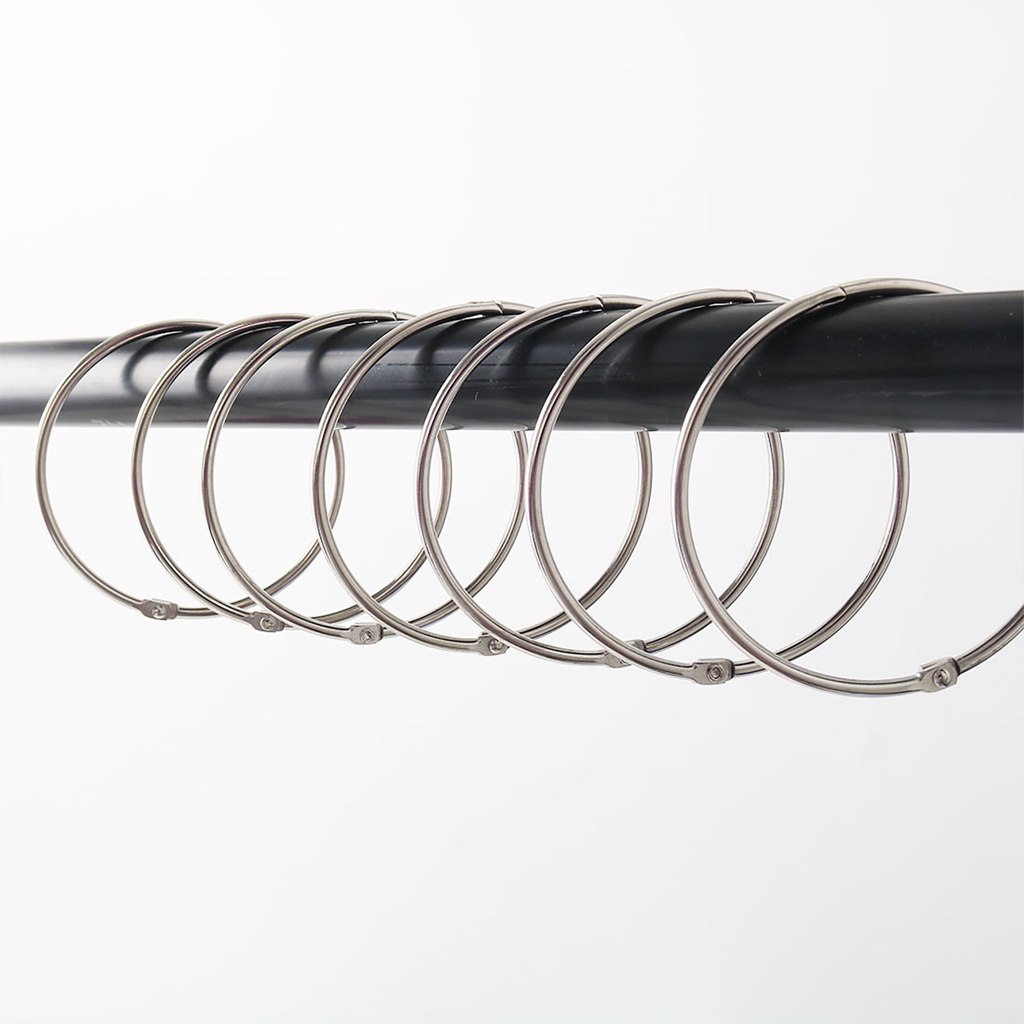 10pcs Household Sea Round Style 2.5" Metal Shower Curtain Hook Rolling