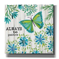 Epic Graffiti 'Always Be Positive' by Cindy Jacobs, Canvas Wall Art, 12"x12"