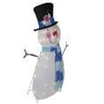 thumbnail image 3 of Northlight Lighted Chenille Snowman Outdoor Christmas Decoration - 32" - White Lights, 3 of 5