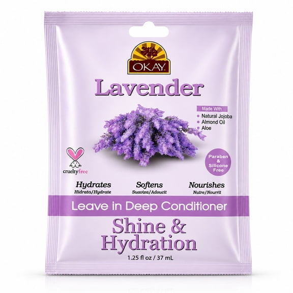 OKAY Lavender Shine Hydration Leave-In Conditioner 1.5 oz – Sulfate-Silicone-Paraben Free Hair Conditioner for Nourish, Hydrate & Shine